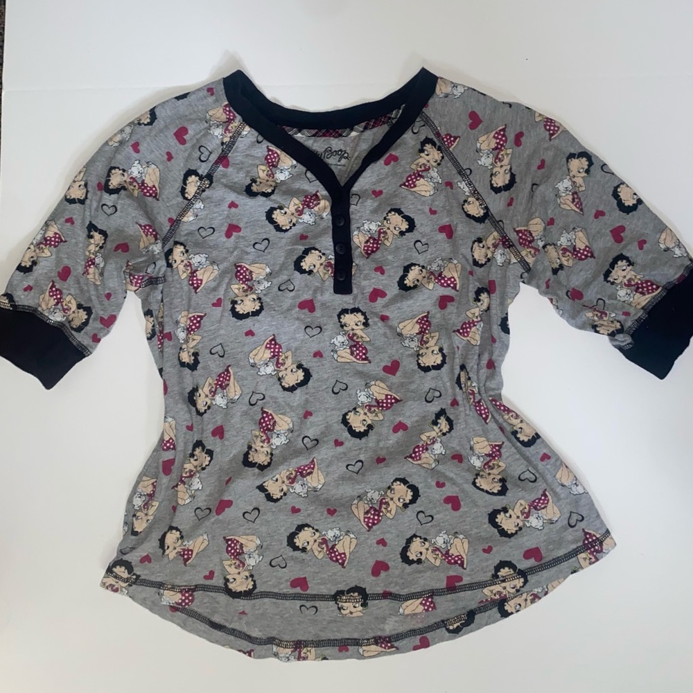 vintage betty boop button up pajama top